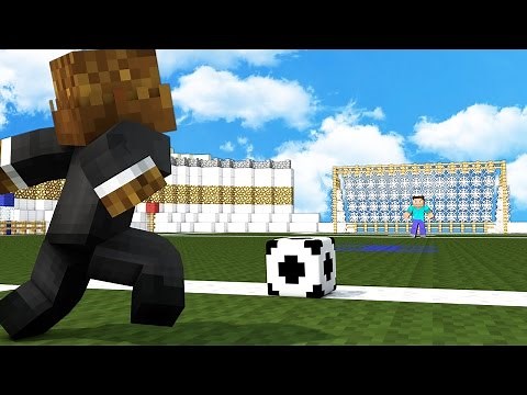 FOOTBALL IN MINECRAFT MOD - 2vs2 Soccer Match | Minecraft - Mod Battle | JeromeASF