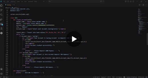 Bank Management System with Python MySQL PDBC | Harshini Paripelli posted on the topic | LinkedIn