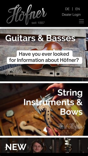 Visit our Homepage für many detailed Informations about our Instruments! https://www.hofner.com/en/ #hofner #guitar #bass #strings #luthier