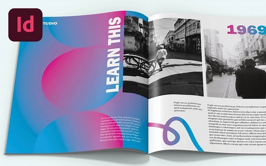 如何制作这个美丽且简单的渐变 InDesign 布局，第 6 集