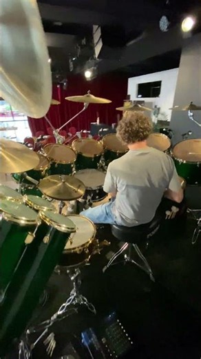 Simon Phillips tune is historical Green kit at Buddy drum camp 2026