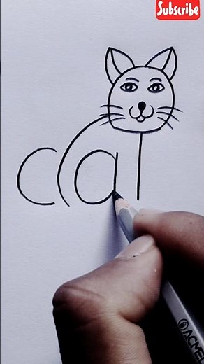 Cat Word Into Cat Art #drawing #art #pencildrawing #stepbystep #artist #tipsclub