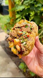 8.4K views · 116 reactions | Surf and turf baked potatoes | The Backyard Palate | Facebook