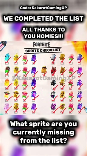 Fortnite Sprite checklist complete