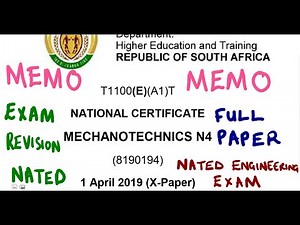 Mechanotechnics N4 APRIL 2019 MEMO @mathszoneafricanmotives