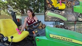 Farm girl Bailey Brewer rides her faithful John Deere tractor. - FoxPorns.Net