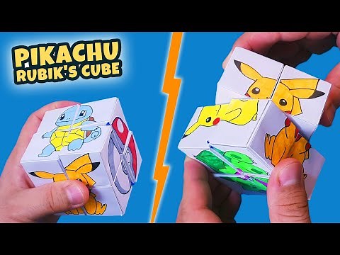 PIKACHU RUBIK'S CUBE from Paper! How to Make Paper 2x2 Rubik's Cube with Pokemon