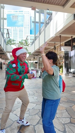 HO HO HO! How much do you know? 🎅 Spreading aloha and holiday magic! Island Magic Mike hit the mall to see how much shoppers know about banking! 🎄💡 Sponsored by CPB. Member FDIC. | Central Pacific Bank