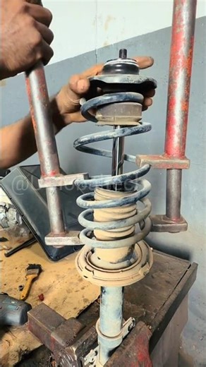 Car Suspension Repair 🔧 | Shock Absorber & Spring Disassembly #shorts