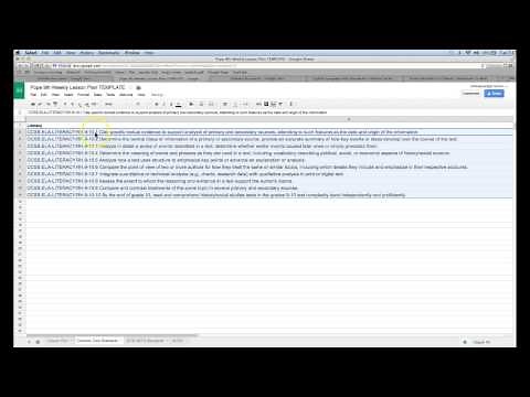 Create Drop Down Menu Lesson Plan Template in Google Sheets