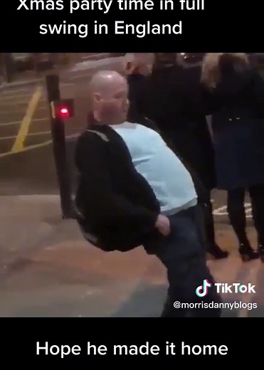 Tipsy Fun: Drunk Man Walking Back from Xmas Party