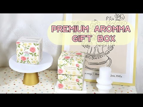 Scented Candle Packaging Box with Gold Foil Logo & Lock Bottom Design