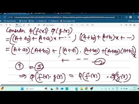 Lec 16.16 : Polynomial Rings: Exercise Q44 (Gallian)