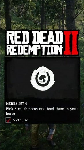 Pick 5 Mushrooms And Feed Them To Your Horse | HERBALIST 4 TIPS! #RDR2 #Shorts