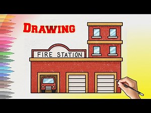 How to Draw a Fire Station - Easy Drawing for Kids