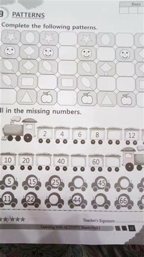 class first, maths worksheet, patterns