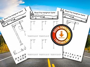 Jeu du pendu Road Trip : activité amusante de promenade en voiture (PDF imprimable) - Etsy France
