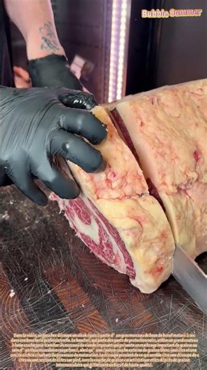 découper un steak de faux-filet épais à partir d’un morceau de base