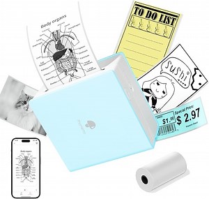 Phomemo Mini Drucker Tragbarer thermischer Fotodrucker mit wiederaufladbarem Akku und USB-Kabel, kompatibel mit Android und IOS, für Journal, Studie, Heimwerken, Grün, M02 Taschendrucker