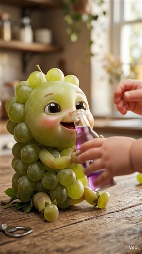 Cute Grape Baby Drinking Grape Soda 🍇🥤 | Funny Fruit Baby Animation #shorts