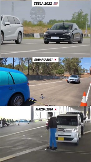 TESLA vs SUBARU vs MAZDA 🚨 AEB TEST FAILED OR PASSED? SHOCKING RESULTS!