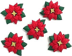 Buttons Galore and More Poinsettias Button, one