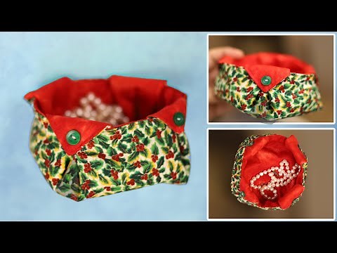 DIY Fabric Box With Folded Corners | Fabric Storage Box