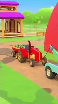 🚜🚜🚜The evacuator helps the tractor to get out of the mud. Helper cars #cartoon episodes #shorts