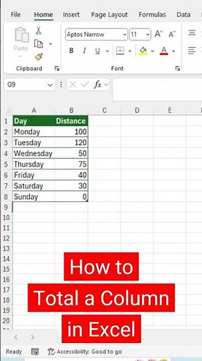 How to Total a Column in Excel #total #excel #exceltips
