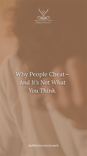 Rebecca Stone | Affair Recovery Coach on Instagram: "Cheating isn’t always about desire. Sometimes, it’s about escape. 🚪 When someone cheats, it’s easy to assume it was all about the affair partner— the spark, the thrill, the temptation.⁠ ⁠ But often, cheating is actually a flight response—a subconscious strategy to run from pain.⁠ ⁠ Pain like: ➡️ unresolved childhood wounds ➡️ relational discomfort ➡️ shame, fear, or failure ➡️ a life that no longer feels safe or validating⁠ The affair 