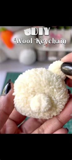 DIY - wool keychain 🪅 pon pom Teddy🧸