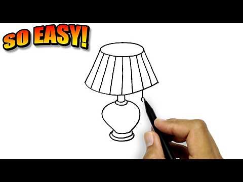 How to draw a table lamp | Simple Drawing | Lamp Drawing