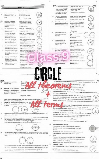 Circle class 9 in one shot 🔥| Class 9 maths all theorems and formulas #shorts #ytshorts #maths