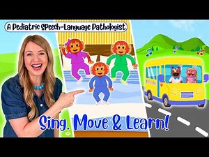 Toddler Learning Songs | Wheels on the Bus + Head Shoulders Knees & Toes + 5 Little Monkeys