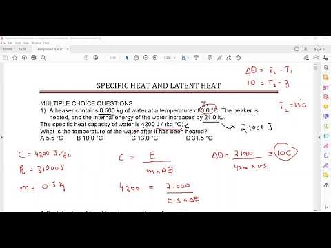 Specific heat capacity and heat capacity questions IGCSE Physics lesson 19 part c