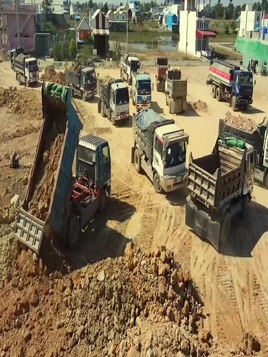 28K views · 468 reactions | Start Building Roads!! Truck Stone Dump & Bulldozer Flatten Ground | Brave Lee | Facebook