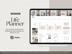 Notion Template | All-in-one Digital Life Planner for ADHD, Tasks, Goals, Meal Planning, Habit Tracking, Vision Board, Book Tracker & More - Etsy Canada