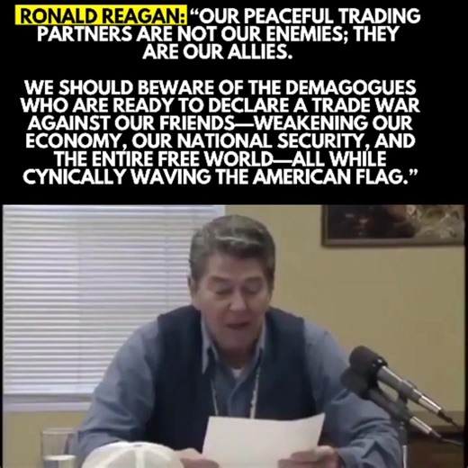 ⚠️With emphasis: “…demagogues who are ready to declare a trade war against our friends…all while cynically waving the American flag.” —President Ronald Reagan | The Resistance