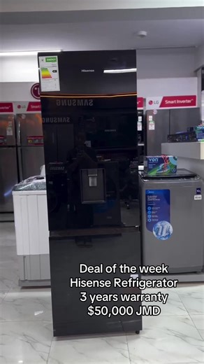 Deal of the week Hisense Refrigerator 3 years warranty $50,000 JMD 📍Shop 23A Bargain Village Mall, May Pen Island wide delivery 🚚 available