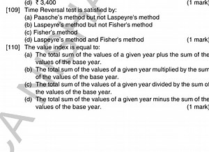 (d) ₹ 3,400(1 mark)[109] Time Reversal test is satisfied by:... | Filo