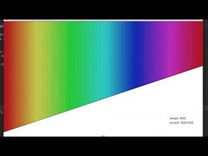Quick sort visualized with rainbow colors