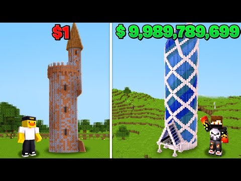 NOOB vs PRO vs HACKER Skyscraper BUILD CHALLENGE in Minecraft !!!