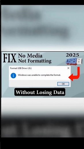 Fix Corrupted USB Drive_ Windows Unable to Format | fix usb drive no media not formatting