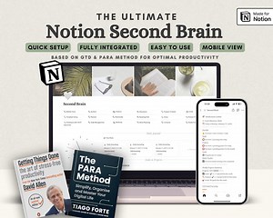 The Ultimate Notion Second Brain GTD Notion Template PARA Method Notion Life Planner Notion Template All-in-one Notion Dashboard - Etsy