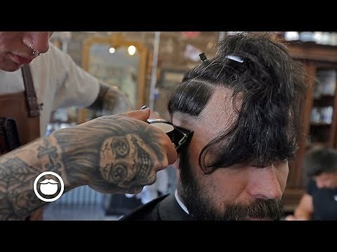 Mid Skin Fade with Pomp Side Part