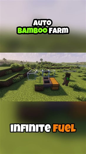 ฟาร์มไผ่อัตโนมัติ ปลูกง่าย โตไว ไผ่ล้นกล่อง! 🎋 Auto Bamboo Farm #minecraft #minecraftshorts