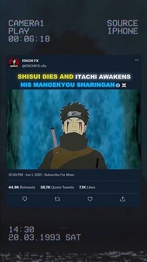 ITACHI AWAKENS HIS MANGEKYOU SHARINGAN 🔥 | Epic Moment! #Naruto #Short