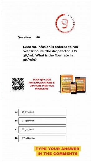 Pharmacy Calculation Questions & Answers: Question #086!