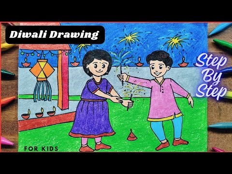 Diwali Drawing easy - Diwali Festival Drawing-Diwali Drawing ‪@VipulSwamiArts‬