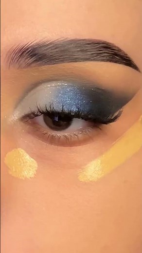 Royal Blue Smoky Eyes with a Soft Glow#Blue Glitter Halo Eye Makeup Step by Step #makeupinspiration